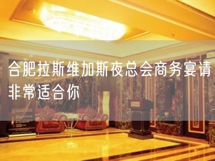 合肥拉斯维加斯夜总会商务宴请非常适合你