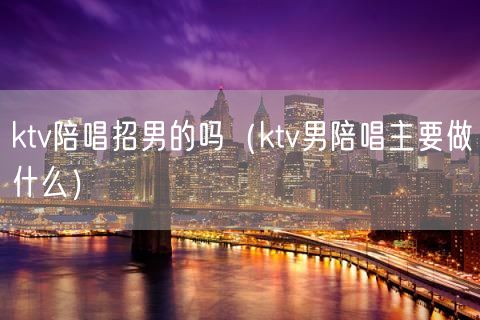 ktv陪唱招男的吗（ktv男陪唱主要做什么）