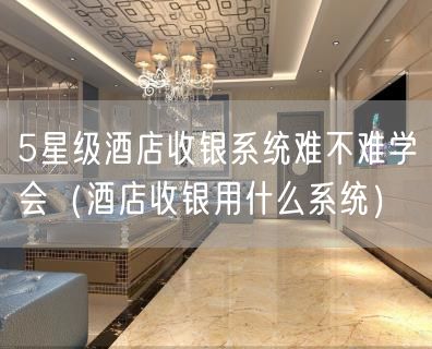 5星级酒店收银系统难不难学会（酒店收银用什么系统）(24)