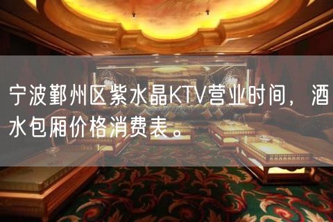 宁波鄞州区紫水晶KTV营业时间，酒水包厢价格消费表。