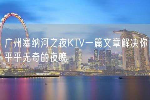 广州塞纳河之夜KTV一篇文章解决你平平无奇的夜晚