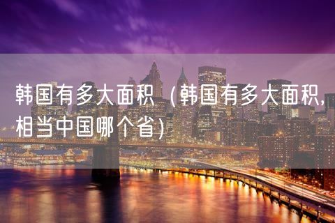 韩国有多大面积（韩国有多大面积,相当中国哪个省）(8)