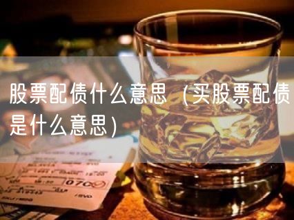 股票配债什么意思（买股票配债是什么意思）(17)